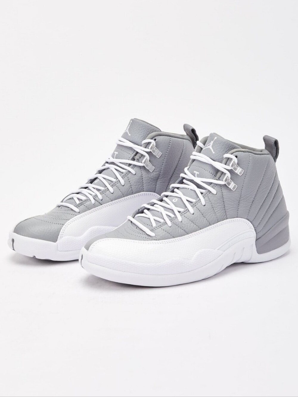 Air Jordan 12 Retro Stealth Sneakers - Size 6Y/7.5W. (Grey/White) - New w/o box